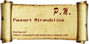 Paunert Mirandolina névjegykártya